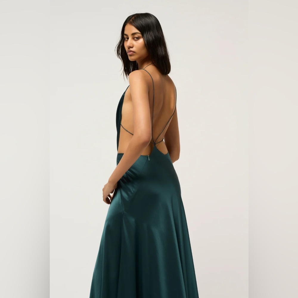 Michael Lo Sordo | Tash Silk Maxi Dress In Green Size 2 New — image 3 of 7